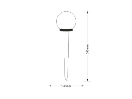 LED solární zahradní lampa s hroty. BÍLÁ KULICE. 10 cm