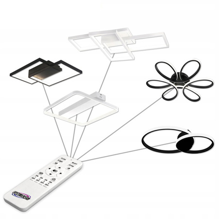 PLAFON LED lustr stropní svítidlo GALAXIS ARIES 54W 3000K-6500K černá + dálkový ovladač