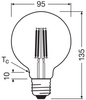 LED žárovka G95 Sphere E27 3,8W = 60W 806lm 4000K Neutrální 300° vlákno CLASSIC ENERGETICKÁ ÚSPORNOST Osram