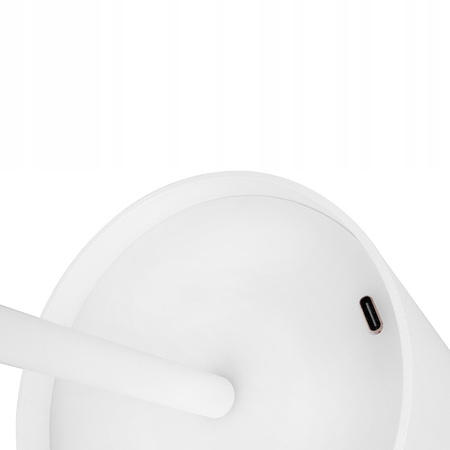 LED stolní lampa 3W 200lm 4000K neutrální bílá dobíjecí školní noční světlo stmívatelná vypínač bílý Solio Masterled