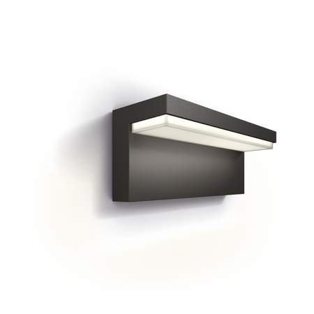 Zahradní nástěnná LED lampa BUSTAN 3,8W 2700K teplá IP44 antracit PHILIPS