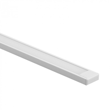 Hliníkový povrchový profil LED bílý 1m s mléčným stínítkem pro LED pásky + koncovky Ecolight řady N