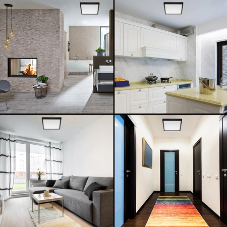 Přisazené stropní svítidlo LED panel 24W 4000K Černý čtverec Proma LVT