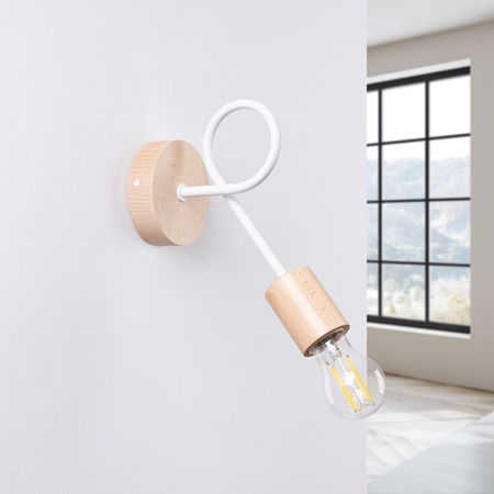 Nástěnné svítidlo E27 Natural Wood White Ember Peach Puff SL.1473 Sollux