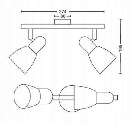 Stropní svítidlo BURLAP 2x E14 Nástěnné svítidlo Reflektor pevný PHILIPS