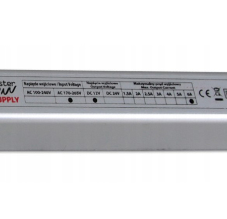 Úzký nábytkový napájecí zdroj 12V DC 72W 6A Ultra SLIM pro LED pásky IP20