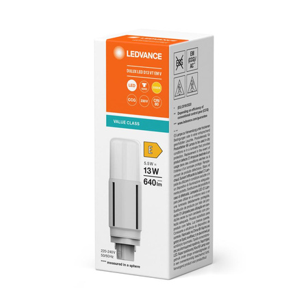 LED žárovka DULUX G24d 5,5W = 13W 640lm 3000K teplá bílá LEDVANCE