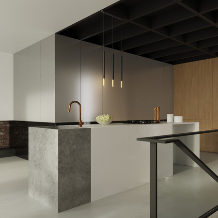 MOZAICA 3L 3xG9 Závěsné stropní svítidlo Elegantní černá a zlatá SOLLUX