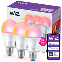 3x LED žárovka E27 A60 8,5W = 60W 2200-6500K + RGB SMART WiFi WiZ