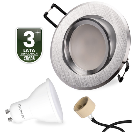 TRIX 3v1 GU10 6W 4000K Brushed Silver LUMILED kulaté halogenové svítidlo pro zápustnou montáž