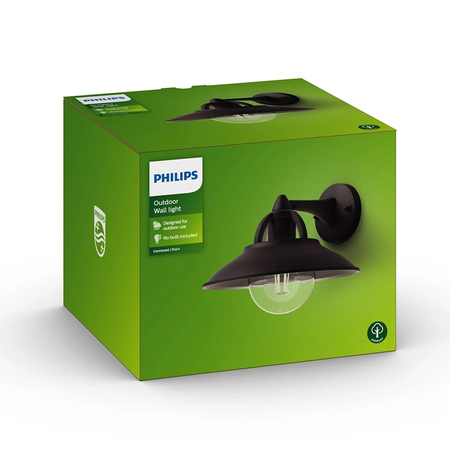 LED zahradní lampa nástěnná lampa CORMORANT myGarden E27 IP44 černá PHILIPS