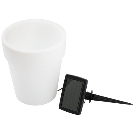 LED solární zahradní lampa bílá KVĚTINÁČEK 4000K Neutrální bila GOLDLUX (Polux)