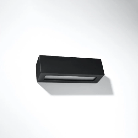 Nástěnné svítidlo VEGA E27 Up-Down Obdélníkové keramické moderní černé SOLLUX