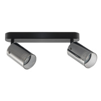 Nástěnné a stropní bodové svítidlo 2x GU10 černé SMOKY Sanico Goldlux