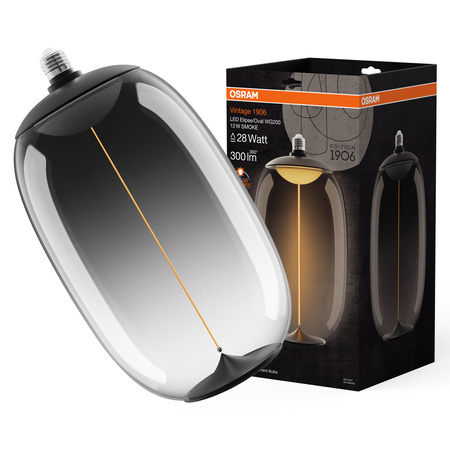 Dekorativní LED žárovka E27 12W = 28W 300lm 1800K teplá bílá 320° Smoke Filament Dimmable Vintage 1906 Osram