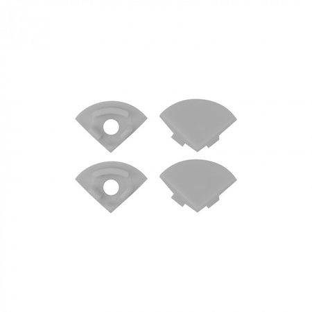 LED rohový hliníkový profil eloxovaný 2m s průhledným difuzorem pro LED pásky + krytky RW řady Ecolight