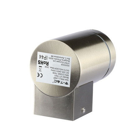 Zahradní fasádní lampa nástěnná lampa GU10 IP44 jednostranná stříbrná VT-7641 V-TAC