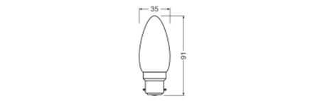 LED žárovka B35 B22d svíčka 3,4W = 40W 470lm 4000K neutrální bílá 300° bílá STAR CLASSIC Osram