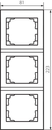 Trojitý vertikální rámeček pro zásuvku LOGI Kanlux v béžové barvě pro povrchovou montáž