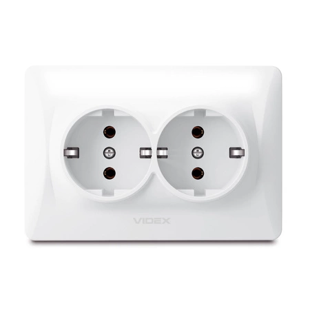 Kontakt 16A dvojzásuvka pod omítku BINERA VIDEX Bílá