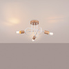 Stropní svítidlo Lustr Spider Pendant 3x E27 Přírodní dřevo White Ember Peach Puff SL.1474 Sollux