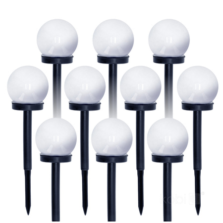 Solární zahradní tyč Venkovní stojící LED 6500K Studená IP44 Černá koule Kobi