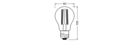 LED žárovka A60 E27 3,8W = 60W 806lm 3000K teplá bílá FILAMENT LEDVANCE