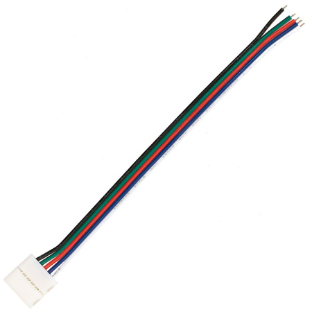 5PIN RGB+W LED páskový konektor. 1-stranný. s 12mm kabelem