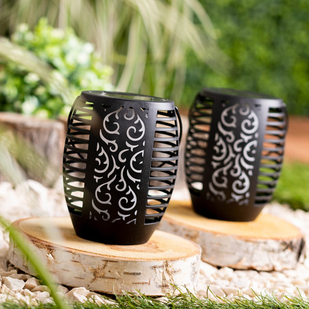 Solární zahradní lampa LED závěsná LANTERN Flame IP44 1700K soumrakový senzor