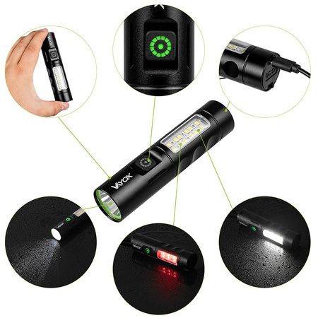 Dobíjecí LED svítilna Classic 5W 250lm ruční světlo výkonná LED + SMD VA0184 VAYOX