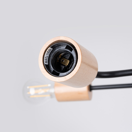 Stropní lustr 8x E27 Přírodní dřevo Černá Timbo Peach Puff SL.1671 Sollux