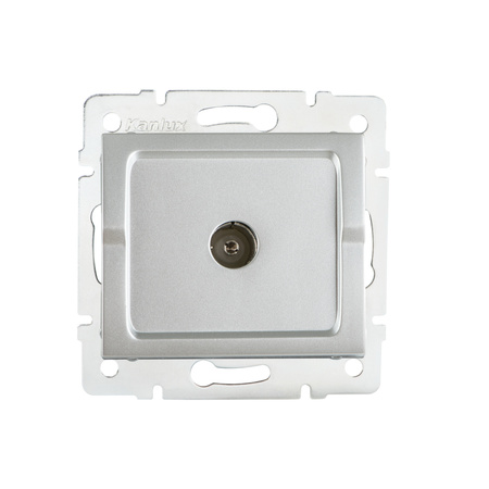Zásuvka koaxiální televizní antény čtvercová stříbrná LOGI Kanlux