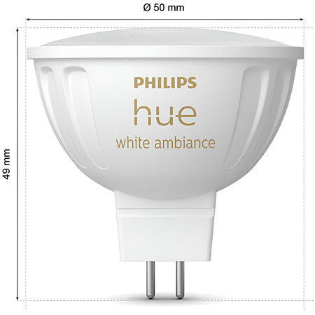 2PAK LED MR16 5,1W CCT PHILIPS HUE White Ambiance Bluetooth Zigbee žárovka