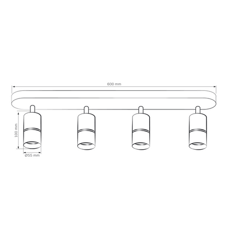 Nástěnné a stropní bodové svítidlo 4x GU10 BlackSilver BAMBOO Sanico Goldlux