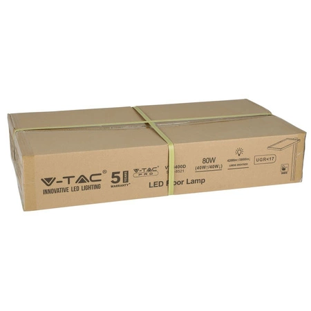 LED stojací lampa 80W 4000K stmívatelná Touch Silver VT-8400 V-TAC