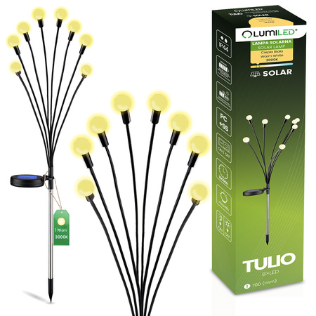 Solární lampa Pampeliška Kuličky, 3000K IP44 70cm TULIO LUMILED