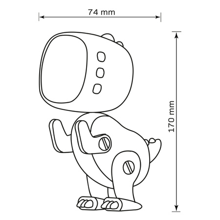 Dekorativní lampa LED Dinosaur Robot 1W 3000K Warm Green Dimmable Robot Sanico Goldlux
