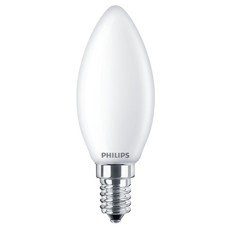 LED žárovka na svíčku E14 B35 6.5W = 60W 806lm 2700K Teplá bílá vlákno mléčné PHILIPS