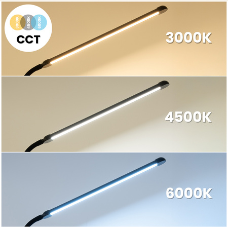 LED 14W CCT stmívatelná stojací lampa s nastavitelnou výškou LONGA 2 černá LUMILED