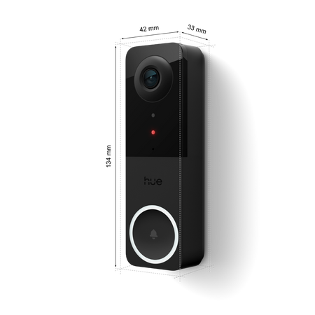 Chytrý videozvonek s 2K QHD 1440p CMOS kamerou černý SMART Zigbee WiFi zvonek Bezpečný Philips HUE