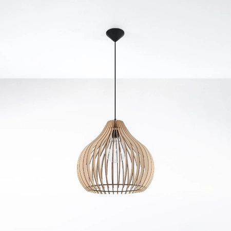 Závěsné stropní svítidlo APRILLA E27 Skandinávský dřevěný převis SOLLUX