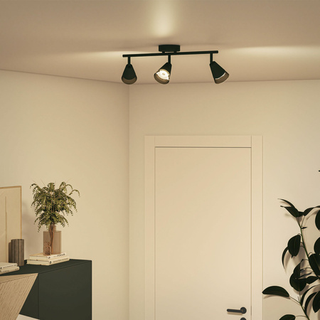 Stropní bodové svítidlo pro povrchovou montáž 3x GU10 Black Cleft Philips