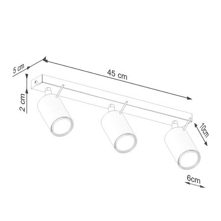 Bodové reflektorové stropní svítidlo Tuba 3x GU10 Olive Ring Bittersweet Shimmer SL.1502 Sollux
