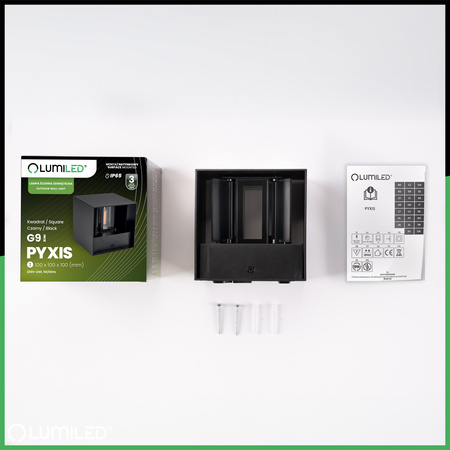 Zahradní nástěnná lampa G9, nastavitelné nahoru a dolů Černá PYXIS LUMILED