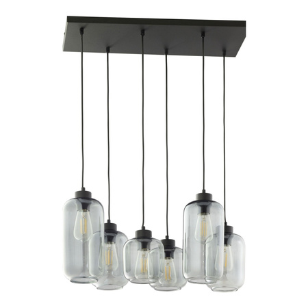 MARCO GRAPHITE sklo+kov Grafitové závěsné svítidlo 6xE27 1027 TK Lighting