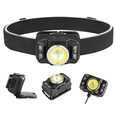 Dobíjecí LED čelovka s pohybovým senzorem XTE 5W + COB 10W VA0025 VAYOX