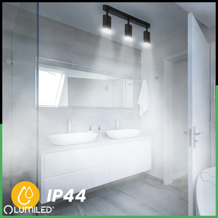 LED bodové stropní svítidlo 3x GU10 IP44 ADERO Black Lumiled