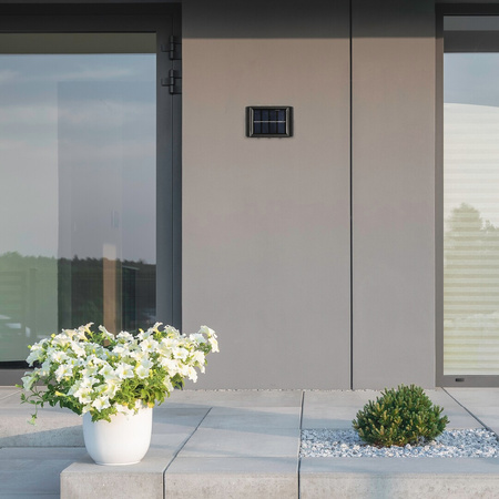 LED solární zahradní lampa Elevační nástěnná lampa KORANA 1.2W 3000K IP44 Up-Down Černá RABALUX