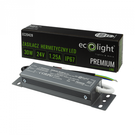 LED napájecí zdroj IP67 30W 24V Premium Ecolight