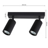 Bodové stropní svítidlo Tuba Reflektor Halogenové svítidlo 2x GU10 Moving Black Lucerno Masterled